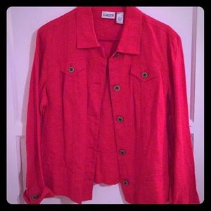 Chico’s red linen jacket size 2